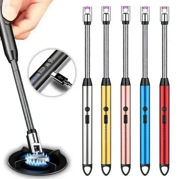 USB Rechargeable Electric Arc BBQ Lighter Windproof Flameless Plasma